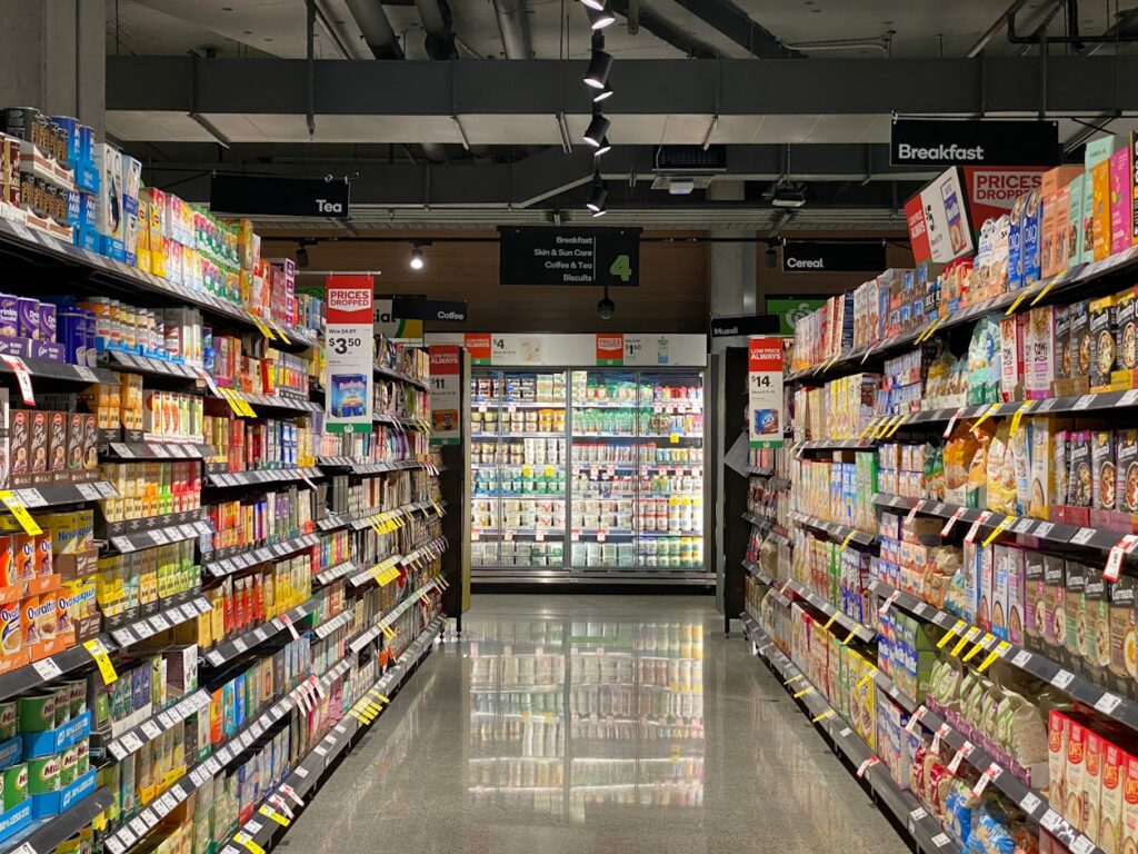 Breakfast isle in supermarket