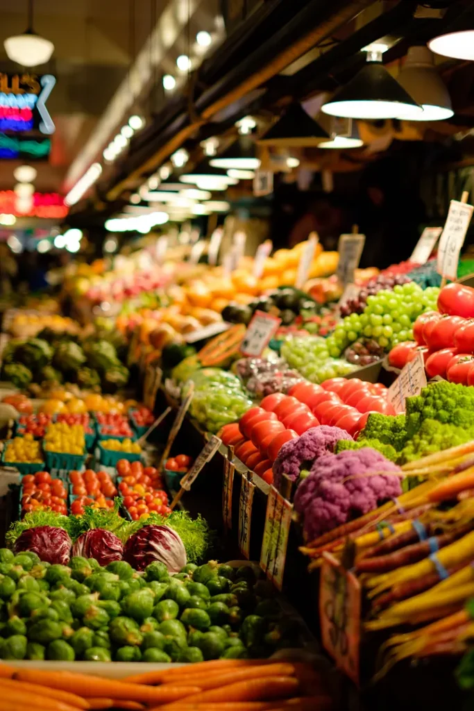 Supermarket with fresh produce